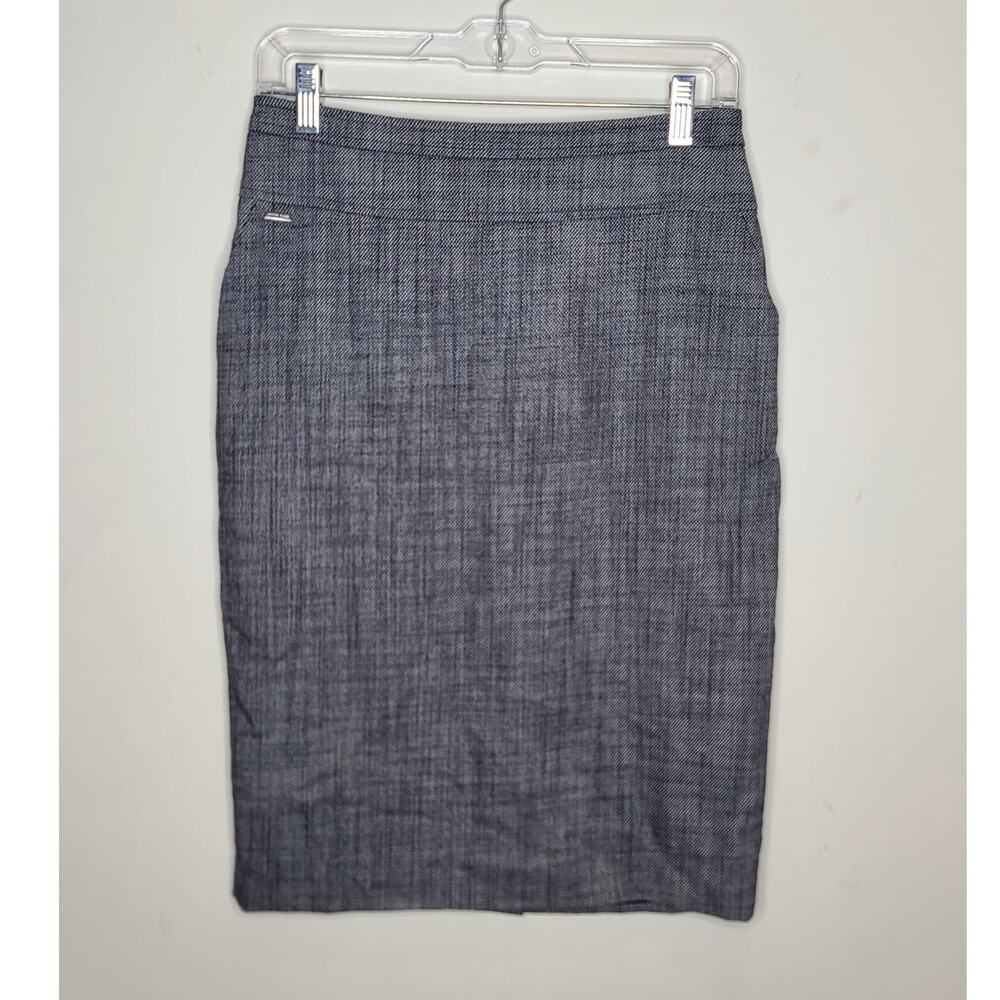 White House Black Market WHBM navy white pencil skirt - 4